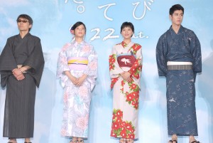 熊澤尚人監督、石井杏奈、芳根京子、寛一郎、『心が叫びたがってるんだ。』完成記念プレミアイベントに浴衣で出席