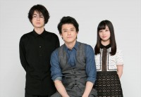 左から菅田将暉、小栗旬、橋本環奈、『銀魂』インタビューの様子