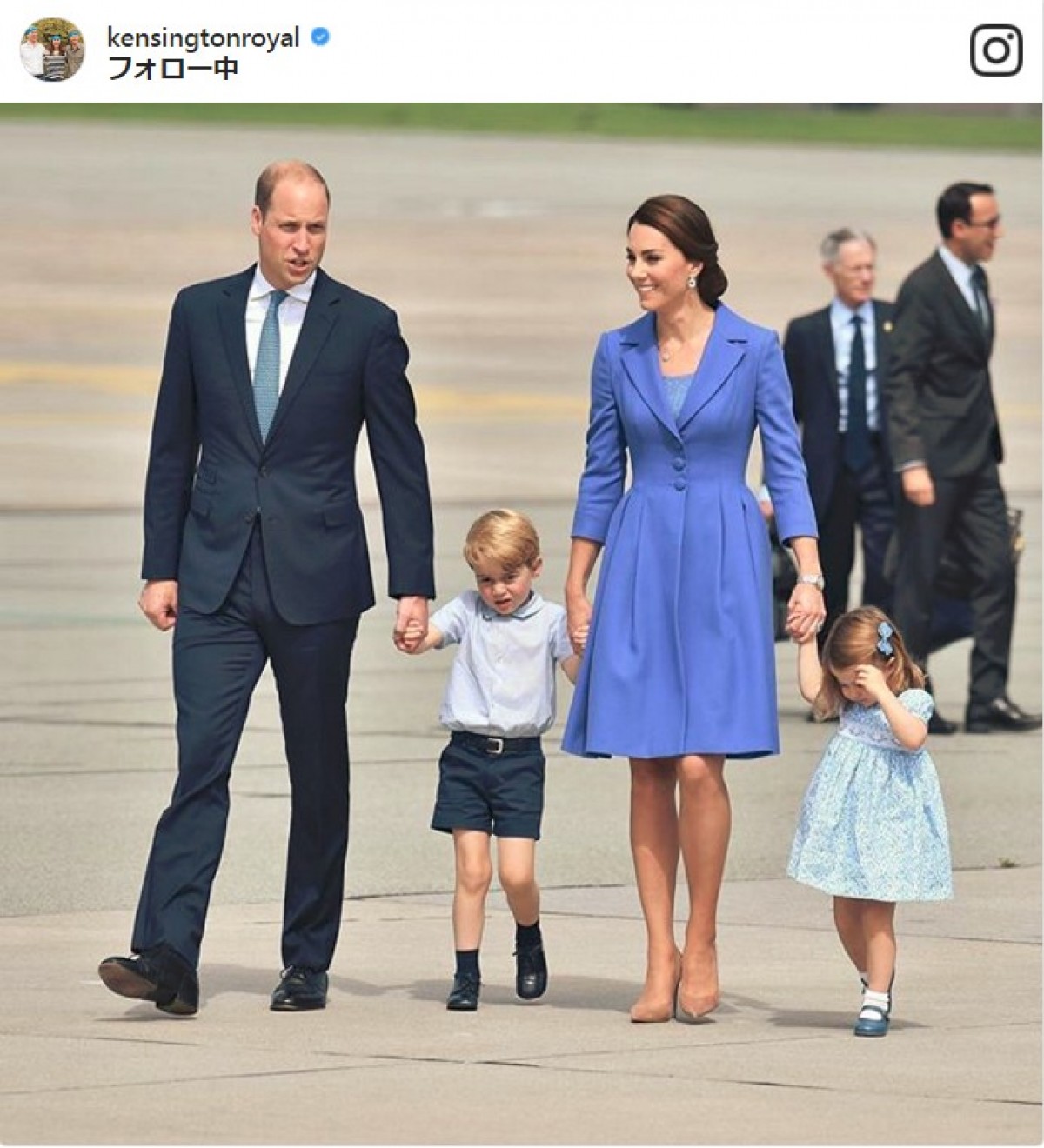 英ウィリアム王子一家が独訪問、ジョージ王子とシャーロット王女が激カワ