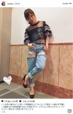 山本彩、ダメージデニムの“きわどかわいい”一枚に「ロックですね！」の声