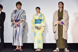 左から宮野真守、広瀬すず、菅田将暉、映画『打ち上げ花火、下から見るか？横から見るか？』ジャパンプレミアに登壇