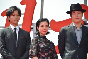 映画『ユリゴコロ』完成披露試写会＆レッドカーペットイベントに出席した松坂桃李、吉高由里子、松山ケンイチ