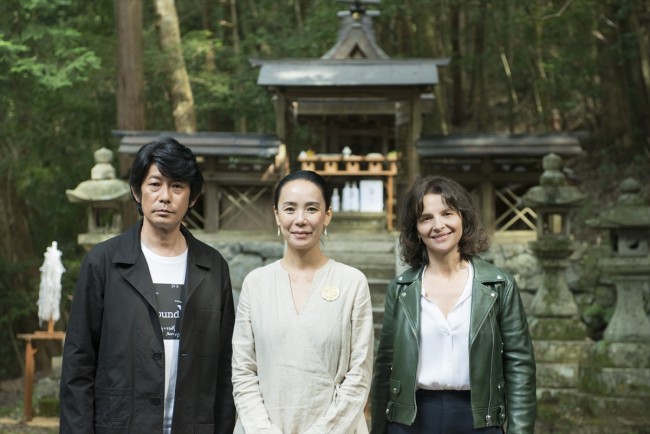 映画『Vision』にてW主演を務めるジュリエット・ビノシュと永瀬正敏、監督を務める河瀨直美