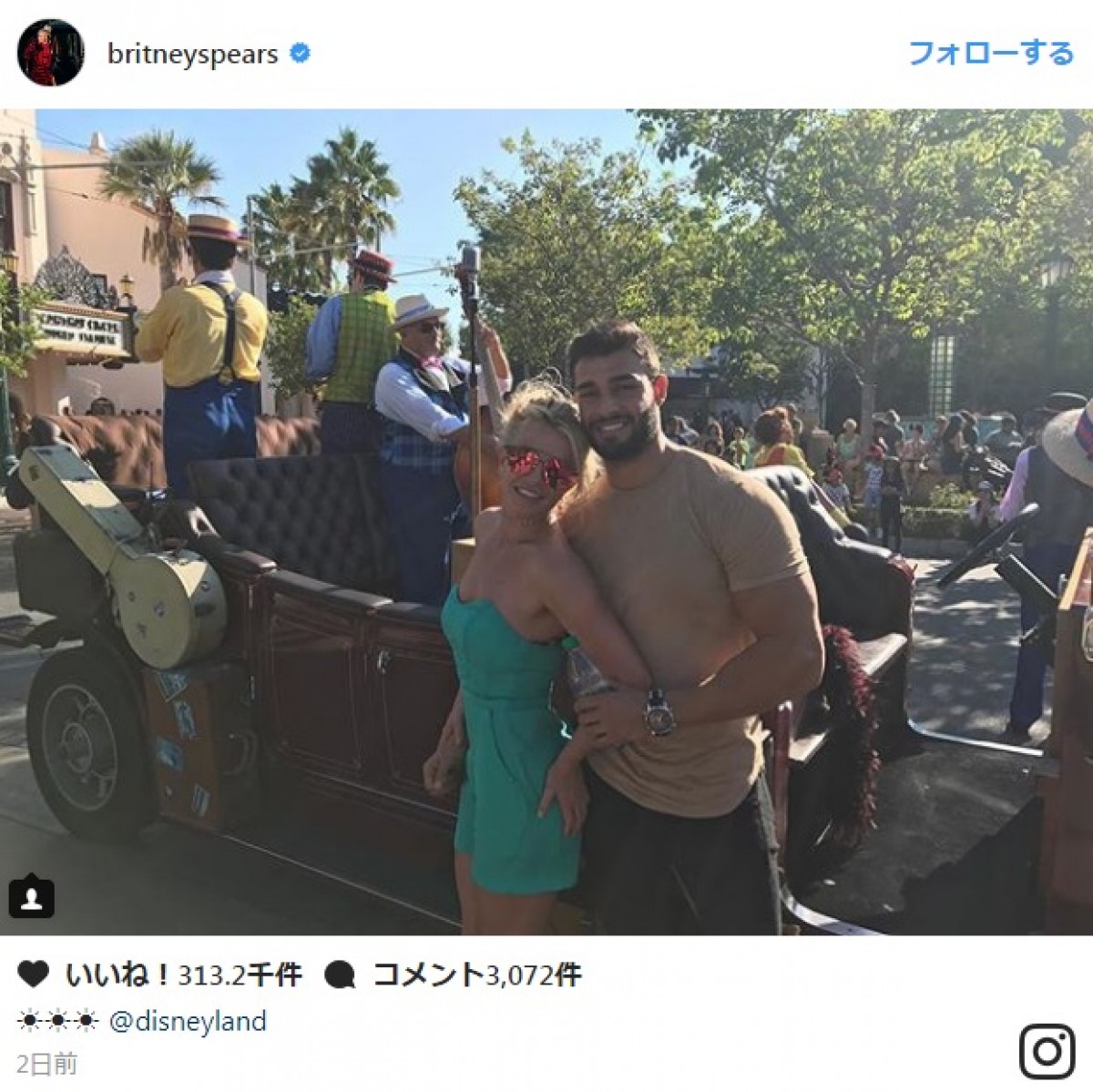 ブリトニー・スピアーズ、恋人サム・アスガリとディズニーランドで子供達の誕生日をお祝い ※「ブリトニー・スピアーズ」インスタグラムより