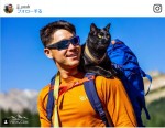 キャンプ仲間はにゃんこ！イケメン＆美猫が大自然を行く　※「JJ Yosh」インスタグラム