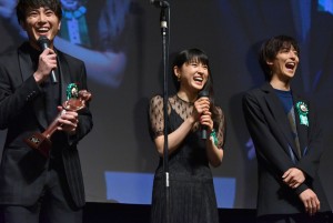 間宮祥太朗、土屋太鳳、高杉真宙「第9回TAMA映画賞授賞式」にて