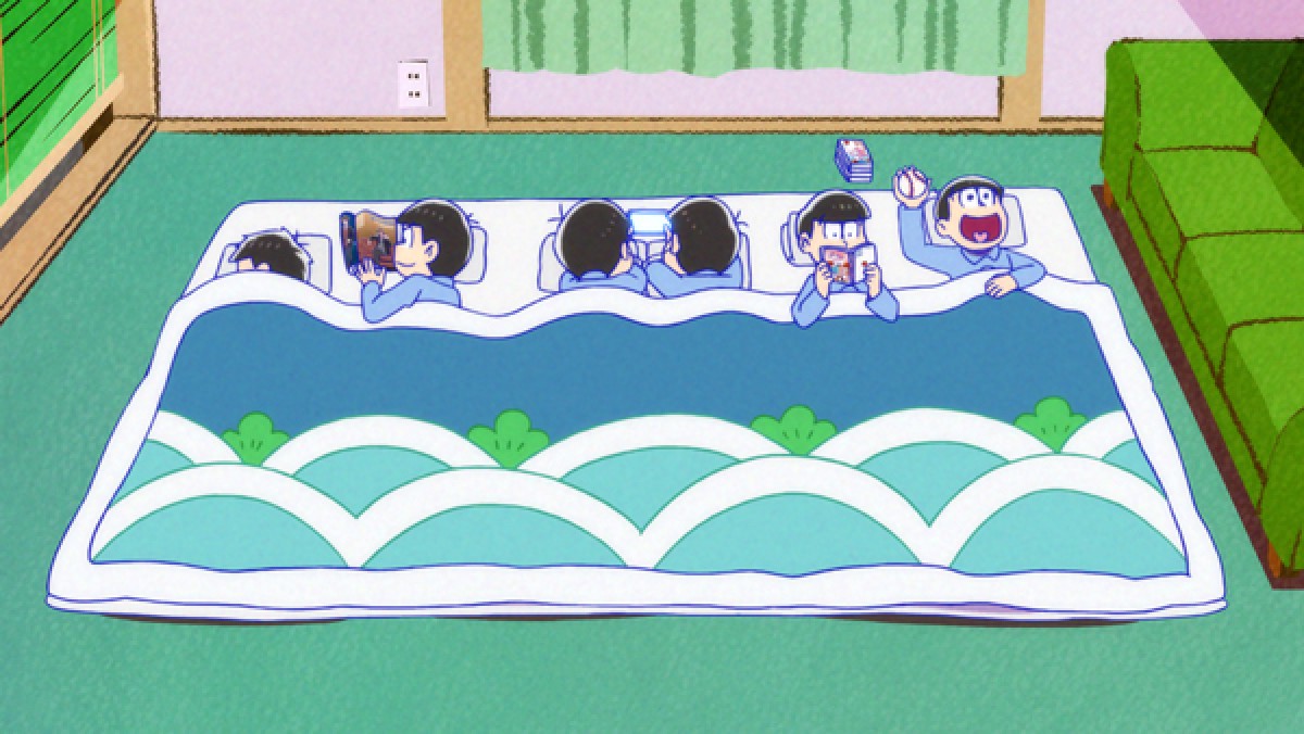 何か納得できない一松!? 『おそ松さん』第9話場面写真の中でひとり不穏な表情