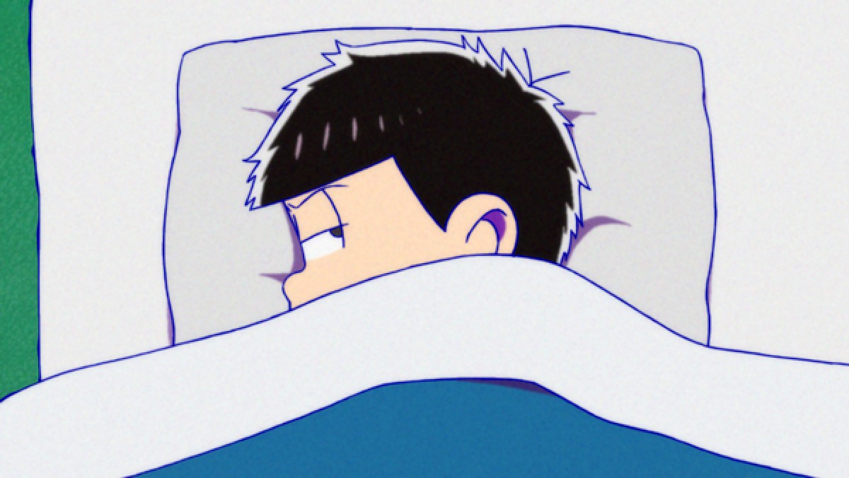 何か納得できない一松!? 『おそ松さん』第9話場面写真の中でひとり不穏な表情
