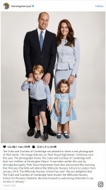 ウィリアム王子一家のクリスマスカード公開、シャーロット王女は1月から幼稚園に