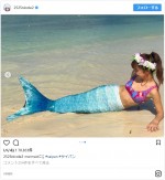 藤田ニコル、ビキニ＆人魚姫姿でサイパンのビーチを満喫　※「藤田ニコル」インスタグラム