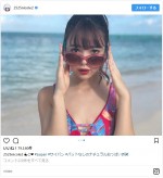 藤田ニコル、ビキニ＆人魚姫姿でサイパンのビーチを満喫　※「藤田ニコル」インスタグラム