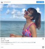 藤田ニコル、ビキニ＆人魚姫姿でサイパンのビーチを満喫　※「藤田ニコル」インスタグラム