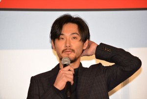 松田龍平、『羊の木』初日舞台挨拶にて