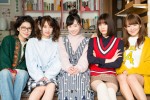 4月スタートのドラマ『声ガール！』に出演する吉倉あおい、永尾まりや、福原遥、中村ゆりか、天木じゅん