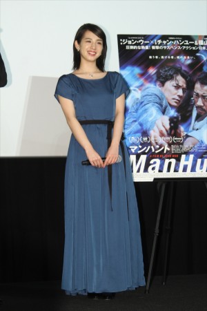 桜庭ななみ、映画『マンハント』公開記念舞台挨拶に登壇