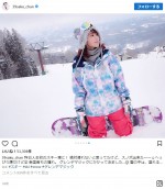 ゲレンデに現れた美少女！ 宮脇咲良　※「宮脇咲良」インスタグラム