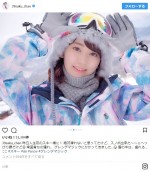 ゲレンデに現れた美少女！ 宮脇咲良　※「宮脇咲良」インスタグラム