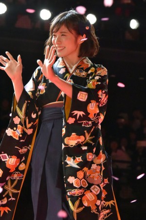 松岡茉優、『ちはやふる‐結び‐』完成披露試写会舞台挨拶に登壇