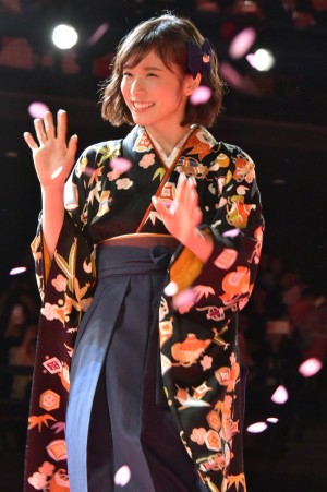 松岡茉優、『ちはやふる‐結び‐』完成披露試写会舞台挨拶に登壇