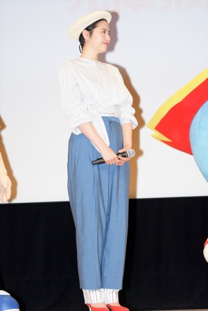 長澤まさみ、『映画ドラえもん のび太の宝島』完成披露舞台挨拶にて