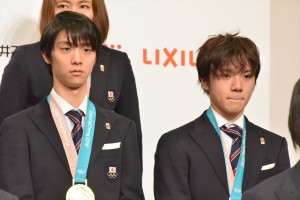 （左から）羽生結弦、宇野昌磨