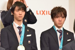 （左から）羽生結弦、宇野昌磨