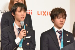 （左から）羽生結弦、宇野昌磨