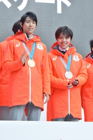 （左から）羽生結弦、宇野昌磨
