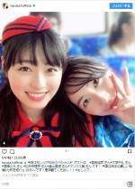 松井珠理奈と“もしツア”美女ツーショット　※「福原遥」インスタグラム