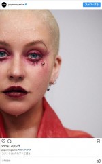 メイクを施したクリスティーナ・アギレラ　※「Paper Magazine」インスタグラム