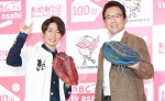 「熱闘高校野球100回スペシャルナビゲーター」就任会見に出席した相葉雅紀と古田敦也