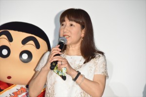 『映画クレヨンしんちゃん 爆盛！カンフーボーイズ ～拉麺大乱～』公開記念舞台挨拶に登壇した矢島晶子