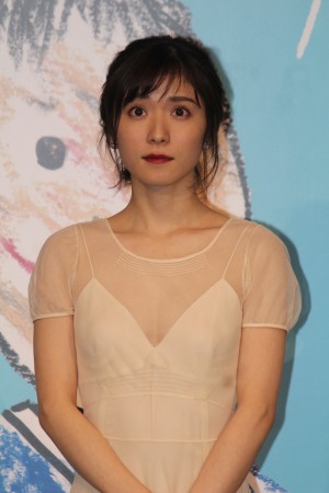 『万引き家族』完成披露試写会舞台挨拶に登壇した松岡茉優