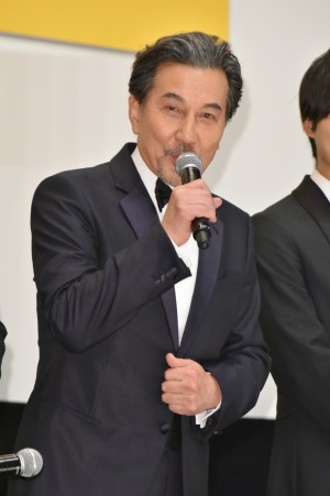 映画『孤狼の血』完成披露試写会に登場した役所広司