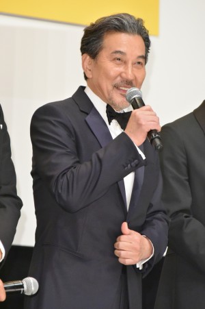 映画『孤狼の血』完成披露試写会に登場した役所広司