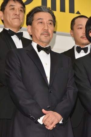 映画『孤狼の血』完成披露試写会に登場した役所広司