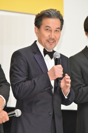 映画『孤狼の血』完成披露試写会に登場した役所広司