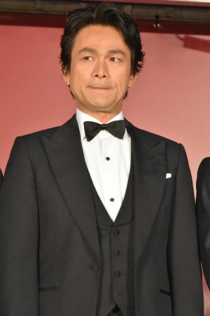 映画『孤狼の血』完成披露試写会に登場した江口洋介