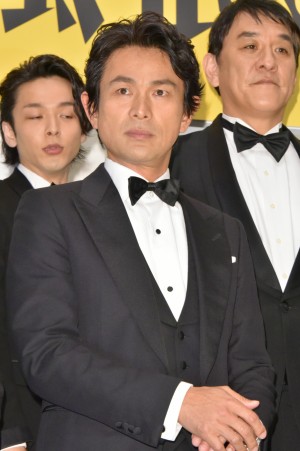 映画『孤狼の血』完成披露試写会に登場した江口洋介