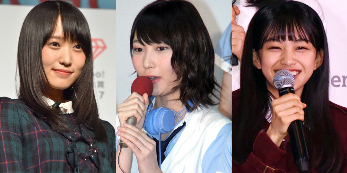 (左から)欅坂46キャプテン菅井友香、志田愛佳、原田葵