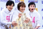 【写真】稲垣、草なぎ、香取登場「ロト・ナンバーズ新CMキャラクター発表会」の様子