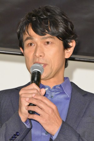 『孤狼の血』初日舞台挨拶に登壇した江口洋介