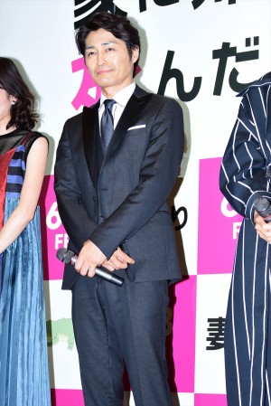 『家に帰ると妻が必ず死んだふりをしています。』完成披露試写会に登壇した安田顕