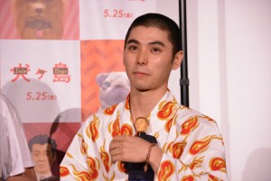 映画『犬ヶ島』来日記念舞台挨拶に登壇した村上虹郎