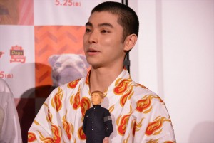 映画『犬ヶ島』来日記念舞台挨拶に登壇した村上虹郎