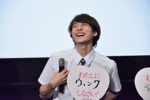 映画『わたしに××しなさい！』完成披露上映会に登壇した小関裕太