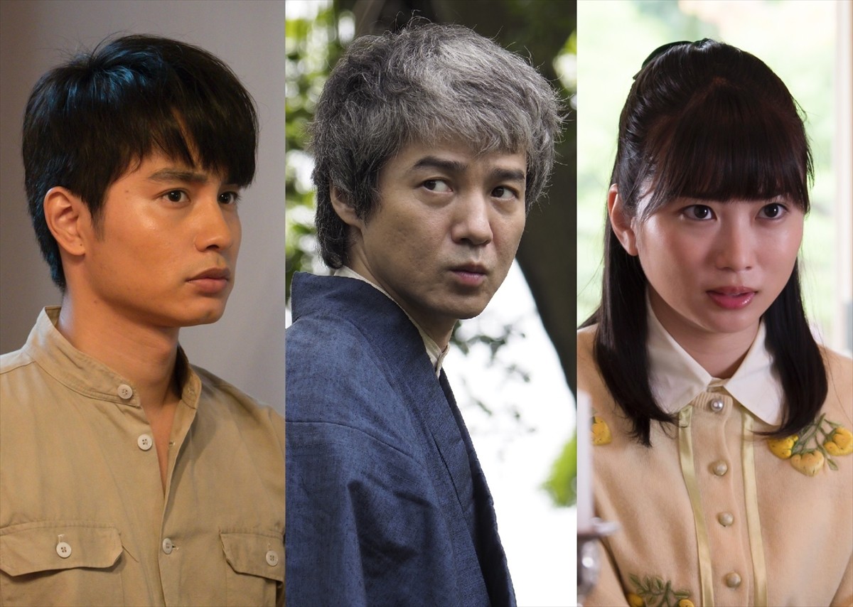 スーパープレミアム『悪魔が来りて笛を吹く』に出演する（左から）中村蒼、吉岡秀隆、志田未来