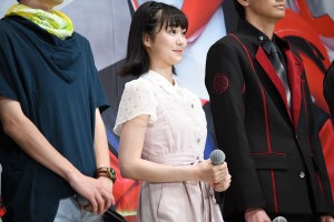 『劇場版 仮面ライダービルド Be The One』製作発表会見に登場した高田夏帆