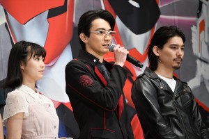 『劇場版 仮面ライダービルド Be The One』製作発表会見に登場した越智友己