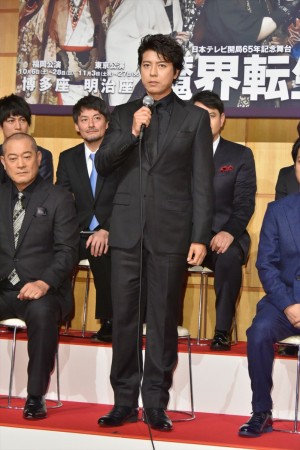 日本テレビ開局65年記念舞台『魔界転生』製作発表会見に出席した上川隆也